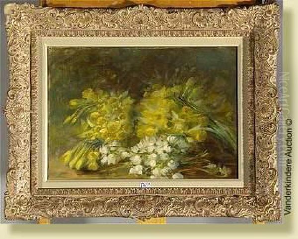 Nature Morte De Fleurs Oil Painting by Eugene Henri Cauchois