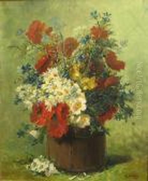 A Bouquet Of Wildflowers Oil Painting by Eugene Henri Cauchois