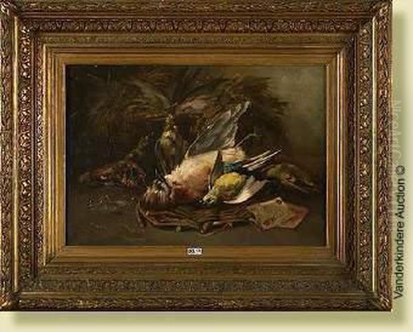 Trophee De Chasse Aux Oiseaux Oil Painting by Eugene Henri Cauchois