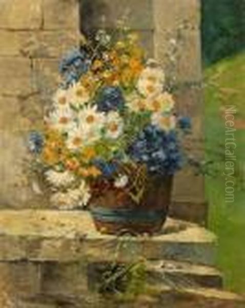 Bouquet De Fleurs Oil Painting by Eugene Henri Cauchois