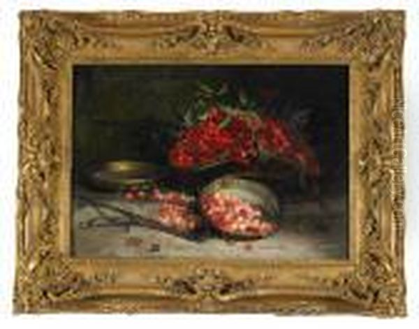 Le Panier De Cerises Oil Painting by Eugene Henri Cauchois