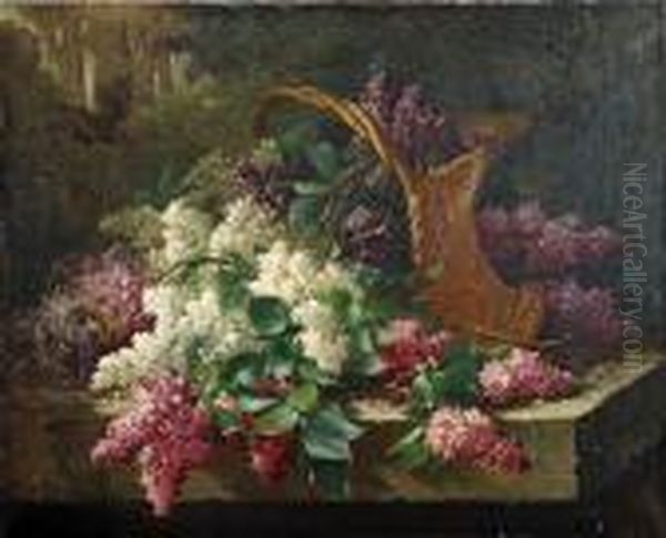 Bountiful Lilacs Oil Painting by Eugene Henri Cauchois