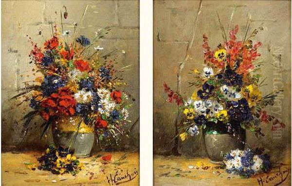 Bouquets De Fleurs Des Champs Oil Painting by Eugene Henri Cauchois