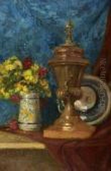 Nature Morte Oil Painting by Eugene Henri Cauchois