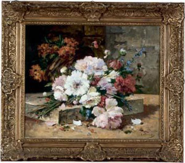 Jete De Fleurs Oil Painting by Eugene Henri Cauchois