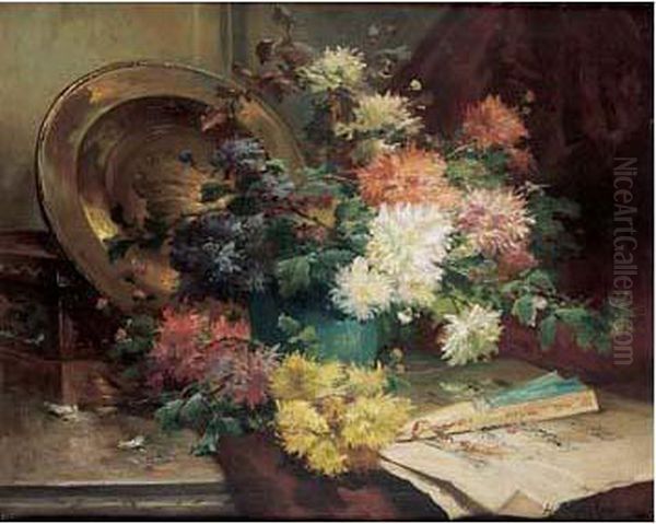 Bouquet De Pavots Oil Painting by Eugene Henri Cauchois