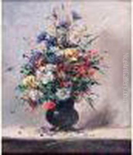 Bouquet Champetre Oil Painting by Eugene Henri Cauchois