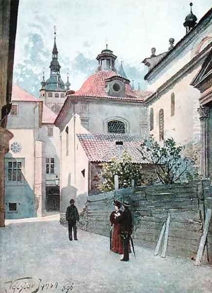 Jirska Ulice Prague Oil Painting by Vaclav Jansa