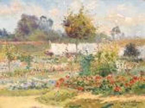 Le Jardin Oil Painting by Eugene Henri Cauchois