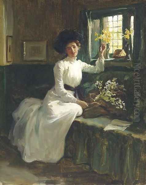 Emblems of Spring Oil Painting by George Percy Jacomb-Hood