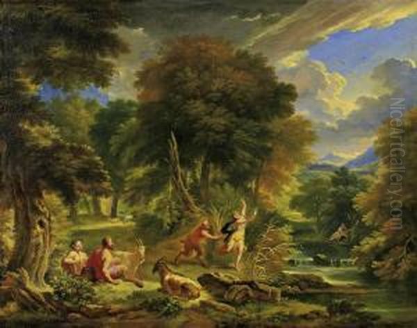 Mythological Scene Oil Painting by Pieter the Younger Mulier