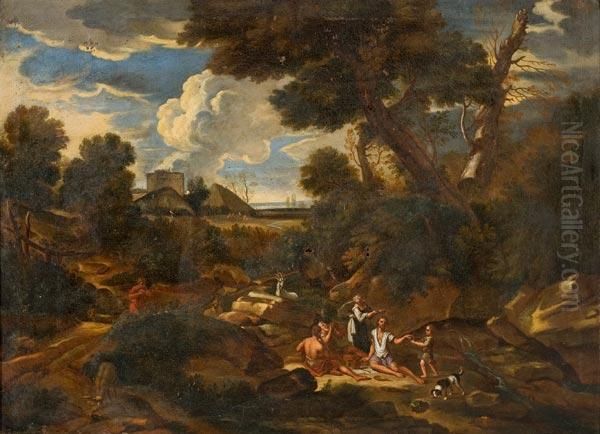 Paesaggio Con Pastori Oil Painting by Pieter the Younger Mulier