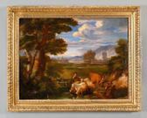 Scena Bucolica Oil Painting by Pieter the Younger Mulier