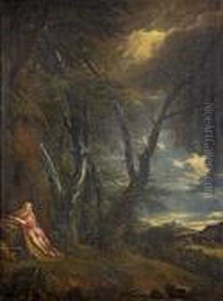 Landschaft Mit Hl. Magdalena Oil Painting by Pieter the Younger Mulier