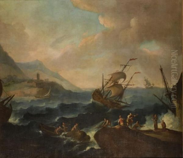 Naufragio In Prossimita Della Costa Oil Painting by Pieter the Younger Mulier