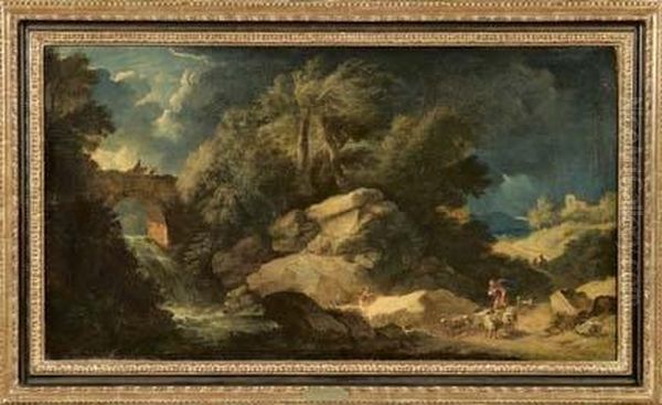 Paesaggio Con Viandanti E Pastori Oil Painting by Pieter the Younger Mulier