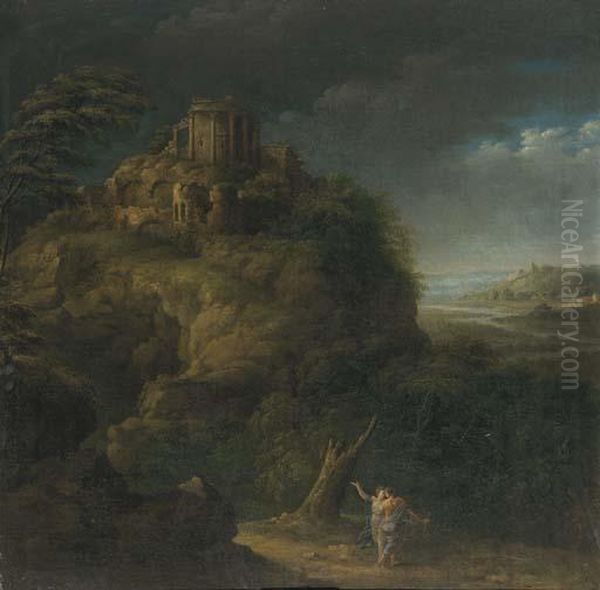 The Tempel Of Vesta Oil Painting by Pieter the Younger Mulier