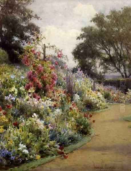 An Herbaceous Border Oil Painting by Harry.E. James