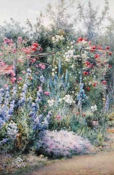 Corner of a Summer Garden Oil Painting by Harry.E. James