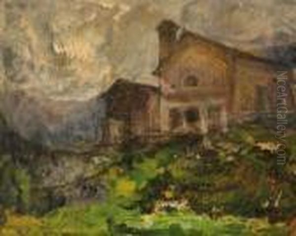 Frassinetto Canavese Oil Painting by Vittorio Cavalleri