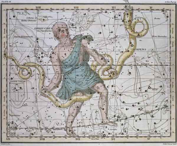 Ophiuchus or Serpentarius from A Celestial Atlas Oil Painting by A. Jamieson