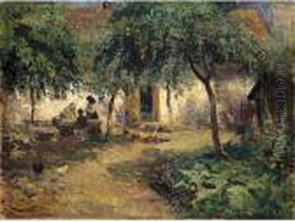 Casolare In Calizzano, Alpi Liguri Oil Painting by Vittorio Cavalleri