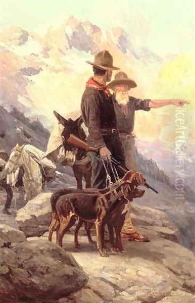 The Mountain Hunt Oil Painting by Frank Tenney Johnson