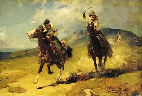 The Horse Thief Oil Painting by Frank Tenney Johnson