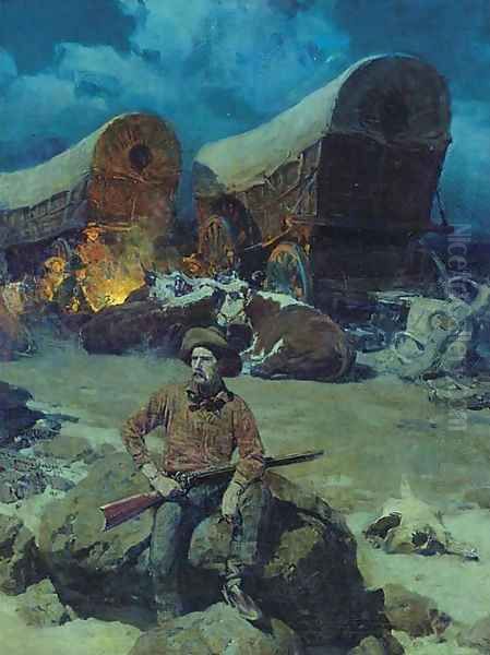 Night Watch Oil Painting by Frank Tenney Johnson