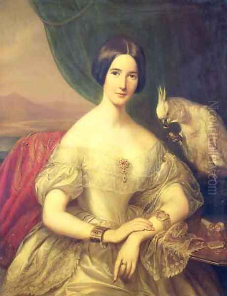 Baroness Burdett Coutts Oil Painting by Julius Jacobs