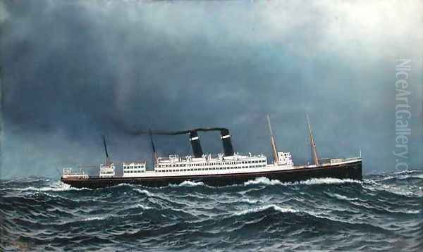 The Steamship Lapland Oil Painting by Antonio Jacobson