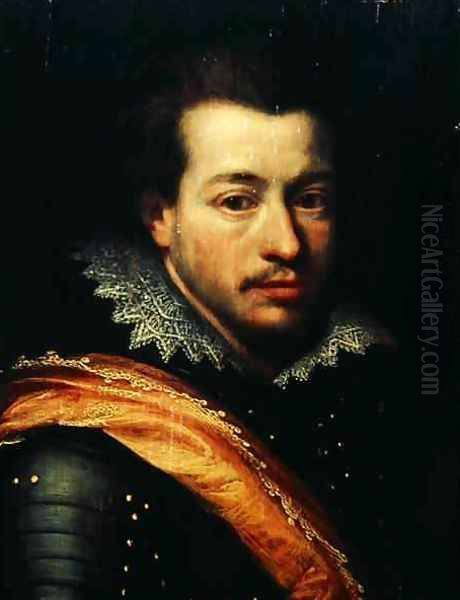 Portrait of a Man in Armour Oil Painting by Cornelius Janssens Van Ceulen