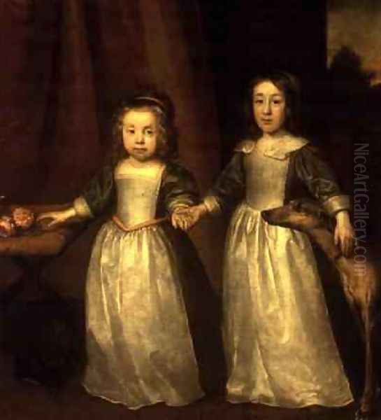 Portrait of two Children Oil Painting by Cornelius Janssens Van Ceulen