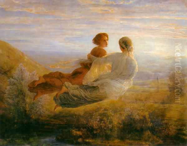 The Poem of the Soul The Souls Flight Oil Painting by Louis Janmot