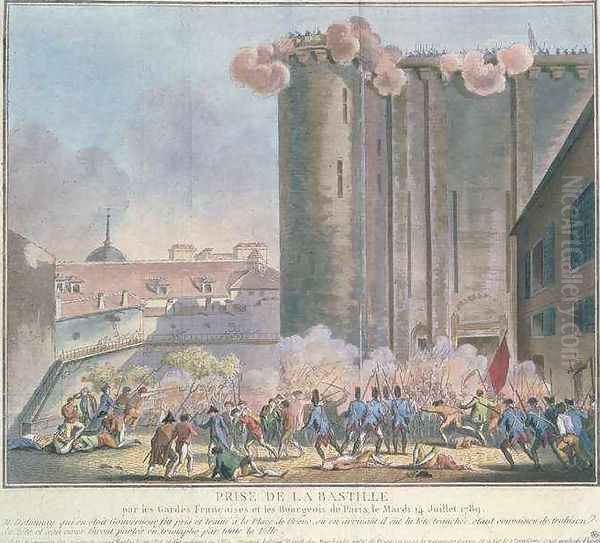 The Taking of the Bastille by the French Guards and the Bourgeoisie Oil Painting by Jean-Francois Janinet