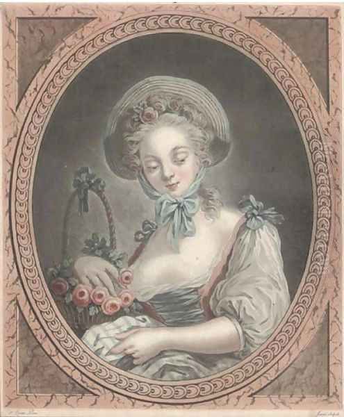 L'aimable Paysanne Oil Painting by Jean-Francois Janinet