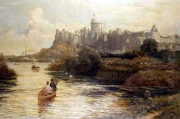 Boating by Windsor Castle Oil Painting by John Emmanuel Jacobs