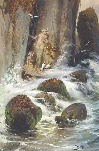 The mystical gorge Oil Painting by Georg Janny