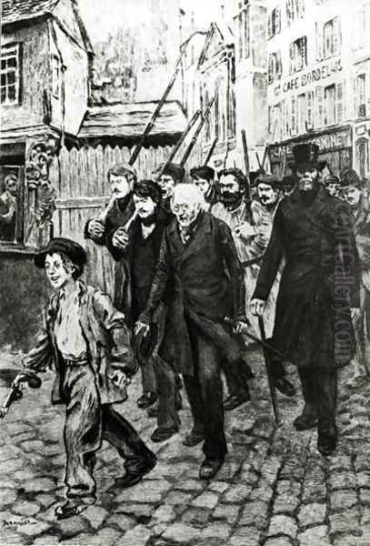 Gavroche Leading a Demonstration Oil Painting by Pierre Georges Jeanniot