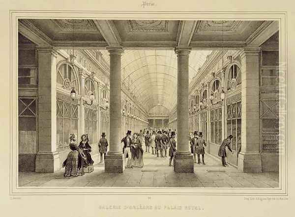 Galerie dOrleans at the Palais Royal Oil Painting by Jean Jacottet