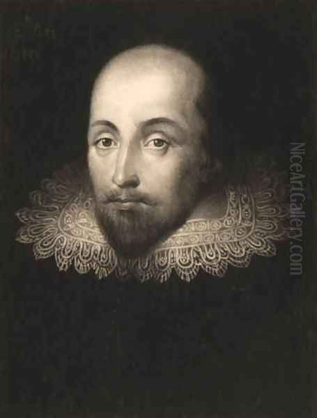 William Shakespeare 1564-1616 Oil Painting by Cornelius Jansen