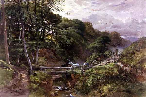 A Yorkshire Beck Oil Painting by Joseph John Jenkins