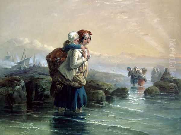 Shrimpers Oil Painting by Joseph John Jenkins