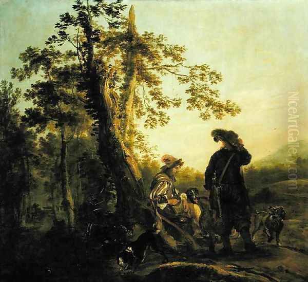 Resting Hunters Oil Painting by Juriaen Jacobsz