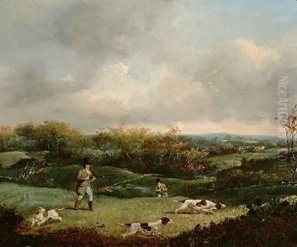 Partridge Shooting Oil Painting by Samuel John Egbert Jones