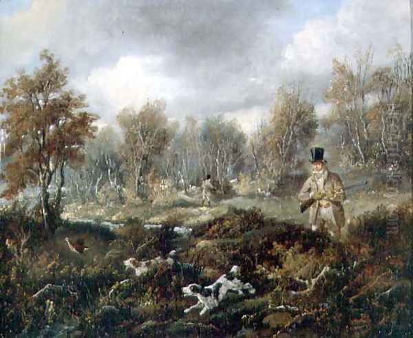 Snipe Shooting Oil Painting by Samuel John Egbert Jones