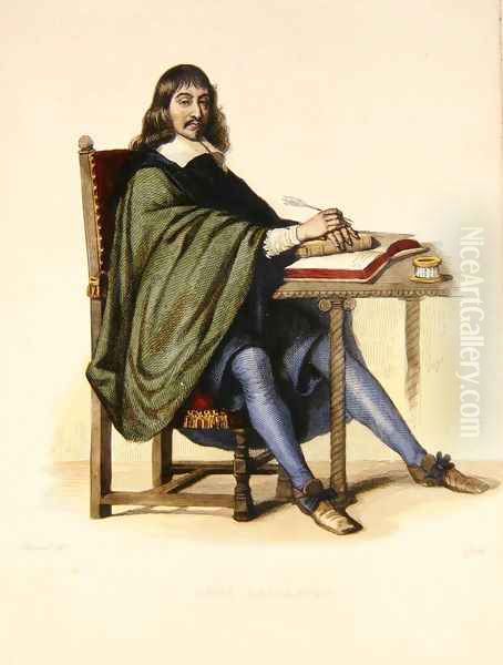 Rene Descartes 1596-1650 Oil Painting by Claude Jacquand