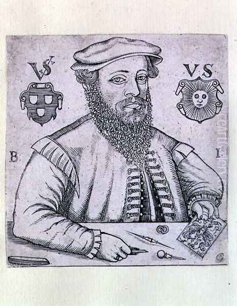 Portrait of Virgilius Solis 1514-62 German printmaker Oil Painting by Balthasar Jenichen