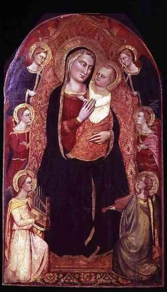 Virgin and Child Enthroned with Angels Oil Painting by Cione Jacopo di