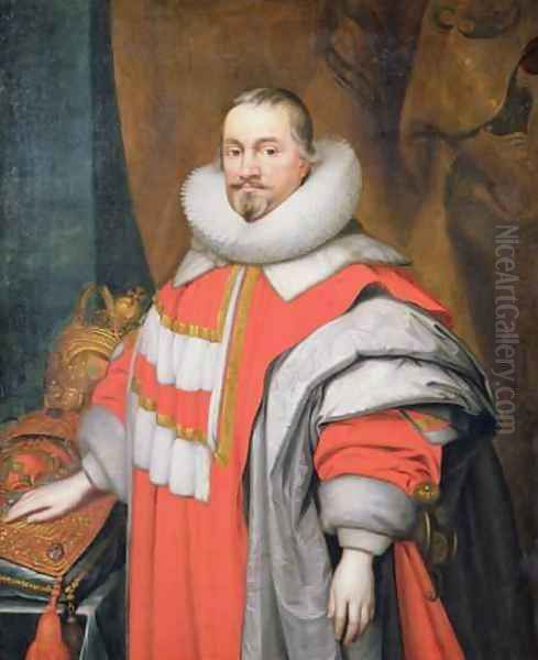 Thomas Coventry 1st Baron Coventry of Aylesborough 1578-1640 Lord Keeper of the Great Seal of England 1625-40 Oil Painting by Janson